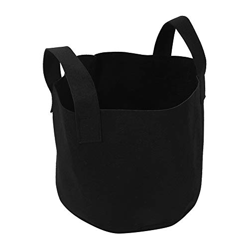 Zerodis Black Grow Bag Umweltfreundlicher Runder Pflanztopf Container, Schwarz Grow Bag 6 Größen Wiederverwendbar mit Doppelgriffen für Haus Balkon Garten (22 x 27 cm (3 Gallon)) von Zerodis