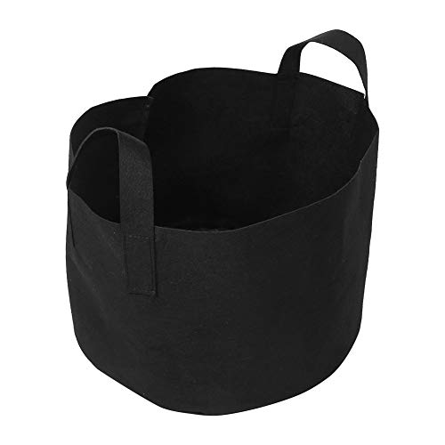 Zerodis Black Grow Bag Umweltfreundlicher Runder Pflanztopf Container, Schwarz Grow Bag 6 Größen Wiederverwendbar mit Doppelgriffen für Haus Balkon Garten (29 x 41 cm (10 Gallon)) von Zerodis