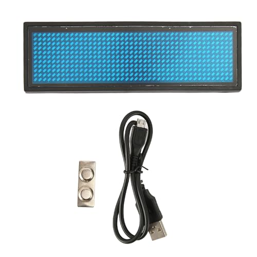 Zerodis Blue LED -Name Tag, LED -Name Badge Mobiltelefon Programmierbar Wiederaufladbare 4 Helligkeit mit Magnet Visitenkartenbildschirm Wiederverwendbarer Preis für von Zerodis