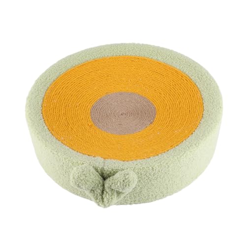 Zerodis Cat Scratchpad Kreis Sisal Cat Scratchpad Lounge Bett für Klauenschärfen für Katzen (Avocado) von Zerodis