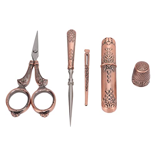Zerodis Craft Saxer Red Retro -Stil Stickerei Diy Sybroesian Scissors für Sammlung Syfans von Zerodis