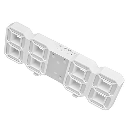 Zerodis Digitale Wanduhr Modernes Design Temperaturanzeige Alarmfunktion Sound Control Auto Sleep mit USB-Kabel für Home Office(Weiß) von Zerodis