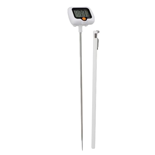Zerodis Digitales Süßigkeiten-Thermometer mit Topfklammer, Digitales Süßigkeiten-Thermometer mit Digitalem Lebensmittelthermometer Zum Frittieren, Topfklammer, Edelstahl-Ölthermometer von Zerodis