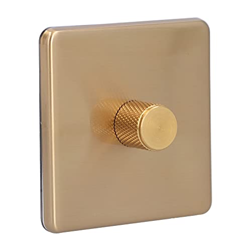 Zerodis Dimmerschalter aus Edelstahl, LED -Dimmerschalter, Dimmer -Lichtschalter Vom Knauftyp mit Gebürsteten Edelstahlplatte, Elegante Goldene Farbe für den Heimgebrauch, Kratzfest (Monodimentales von Zerodis