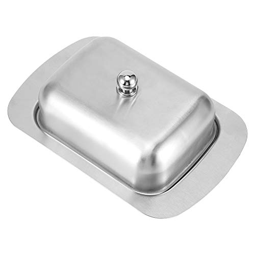 Zerodis Edelstahl Butter Silber Silber Größe 18,5 X 12,2 X 7 Cm Deckelblech Enthalten von Zerodis