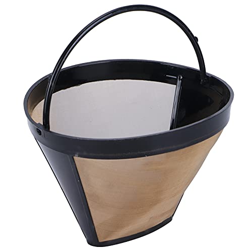 Zerodis Edelstahl-Kaffeefilter, Edelstahl-Kaffeefilter Wiederverwendbarer Kegel-Kaffeefilter Goldsieb für Manuelle Kaffeemaschine von Zerodis