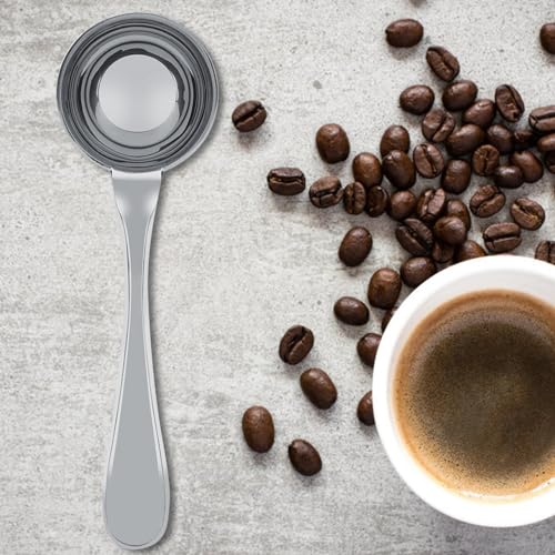 Zerodis Edelstahl Langlebiger Langlebiger Tee Kaffee Messlöffel Schaufel Esslöffel für die Einfache Reinigung, für Kaffeesmilchpulvergewürze, Silber 15ml (30ml) von Zerodis