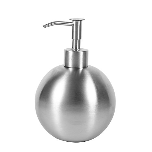 Edelstahl Seifenspender für Shampoo Flüssigseife Pumpe Küche Badezimmer Wiederbefüllbar Hochwertig Lotionspender Kugelform 500ml von Zerodis