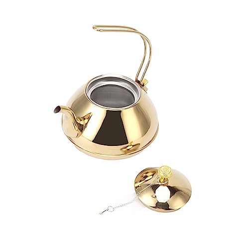 Zerodis Feuerwehrtee aus Edelstahl -Tee mit Filter, 1,5 Liter Kapazität, Geeignet für Duftende Teeblätter. (GOLD) von Zerodis