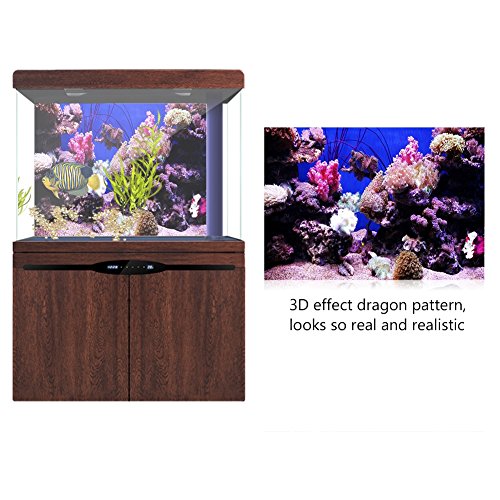 Zerodis Fischtankdekoration Liefert Selbstklebende Ozean -Themen -Poster Wasser Proof Aquarium Hintergrunddekoration Leicht zu Schälen und Kleben 3D Wandkunst für Fischkugel Aquarium 3D (61 * 30CM) von Zerodis