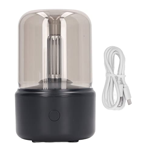 Zerodis Flammen-Diffusor-Luftbefeuchter Auto-Kerzenlicht-Aroma-Luftbefeuchter Diffusor mit Geringem Ölgehalt Tragbarer USB-Diffusor für ätherische Öle mit LED-Nachtlicht 120 Ml von Zerodis