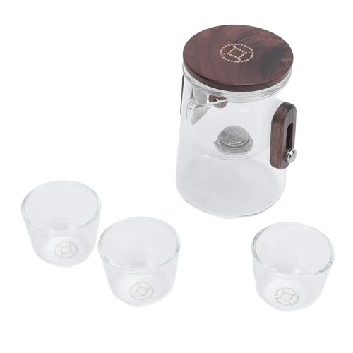 Zerodis Glas -Teekanne mit Sieb Drop -Drop resistenter Spritze Wassertrennung Glas Teekanne für Haus Außerhalb Klarer Design von Zerodis