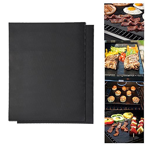 Grillmatte, Grillmatte, für Grill und Ofen, hitzebeständig bis 300 bis 500 Grad, 40 x 33 cm, antihaftbeschichtete Grill-Blätter, wiederverwendbar, 2 Stück Grillmatte, Grillmatte, für Grill und Ofen, hitzebeständig bis 300 bis 500 Grad, 40 x 33 cm, antihaftbeschichtete Grill-Blätter, wiederverwendbar, 2 Stück von Zerodis