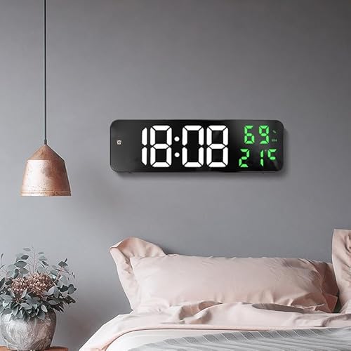 Zerodis Große Digitale LED-Uhr, Empfindliche Digitaluhr für Zuhause (Weiß und Grün) von Zerodis
