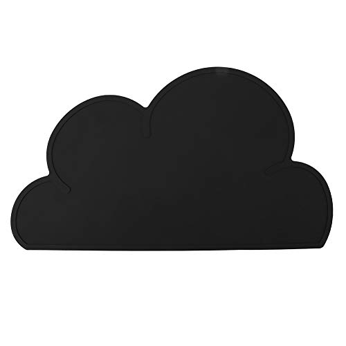 Zerodis Haustier rutschfeste Fütterungsmatte, wolkenförmige Katzen Hunde Silikon-Fütterungsmatte Tischmatte Besteck Stationäres Pad(schwarz) von Zerodis