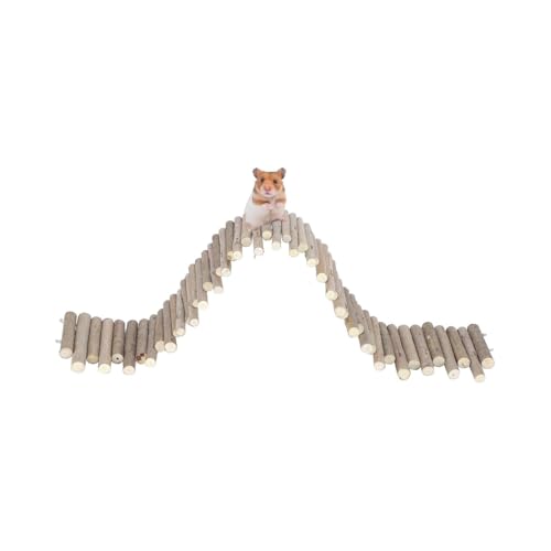 Zerodis Holz Hamster Brücke, Flexible Holz Verstecktür für Mäuse Rennmaus Chinchilla Kauspielzeug Dekor Zaun Stehende Kletterplattform Korb Zubehör Platform(30CM-A) von Zerodis