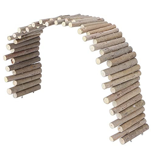 Zerodis Holz Hamster Brücke, Flexible Holz Verstecktür für Mäuse Rennmaus Chinchilla Kauspielzeug Dekor Zaun Stehende Kletterplattform Korb Zubehör Platform(50CM-A) von Zerodis