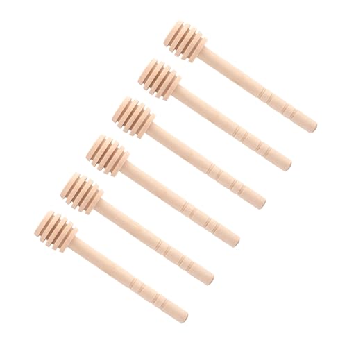 Zerodis Holzhonig-Dipper-Stick Deep Groove Glasespender für Heimküche 50pcs, Rührwerkzeug für Sirupmelasse, 100% Natürliches Nahrungsmittel-Holz (Exquisit 10 cm) von Zerodis