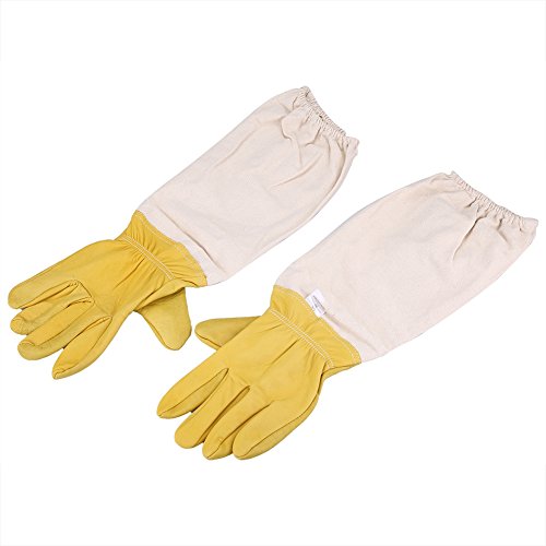 Zerodis Imkerei Elastische Ziegenhaut und Segeltuch mit Belüfteten Langen Ärmeln Bienenzucht Werkzeuge Zubehör Imkerei Ausrüstung (XL) von Zerodis