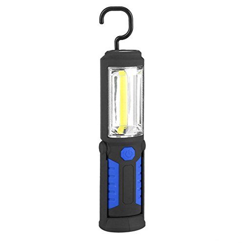 Kabellose Wiederaufladbare 2200mAh COB LED Taschenlampe 650Lm 3W Camping Notarbeitsleuchte Lampe mit Magnetischen Unterstützung und Swivel Hook (Blau) von Zerodis