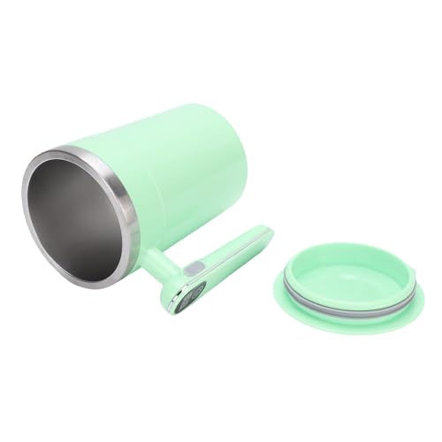 Zerodis Kaffeemaschinen Kaffeetassen Rühre Tasse Automatisch Edelstahl Selbst Rührende Tragbare Reisebecher Kaffeetasse mit Digitaler Temperaturanzeige für Home Office Outdoor Elektro (GREEN) von Zerodis