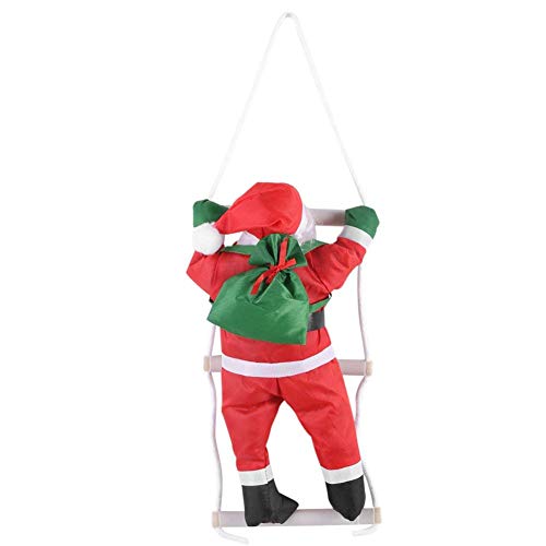 Zerodis Klettern auf Strickleiter Santa Claus Toy Weihnachtsbaum Indoor Outdoor Hängende Verzierung Dekoration Weihnachten Party Tür Wanddekoration von Zerodis