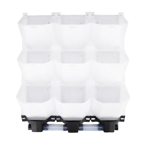 Zerodis Körbe Pflanzer Töpfe 9 Taschen Gartenwand Montiert Pflanzentopfhalter Innen Im Freien Im Freien Hänge Pflanzer Töpfe Grünblütenbehälter für Gemüse Obst Vertikale Wand (White) von Zerodis