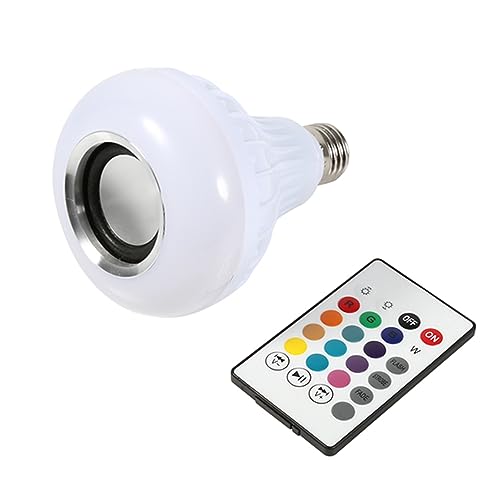 Zerodis LED-Leuchtmittel mit Bluetooth-Lautsprecher, 12 W, E27 RGB Wechsellampe, kabellos, Musik-Player, mit 24 Tasten Fernbedienung von Zerodis