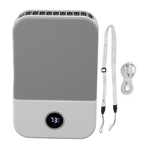 Zerodis Leiser und Tragbarer Hängender Halsventilator, 3 Tragbarer Halskühlventilator, Windgeschwindigkeit, Leiser Taillenclip, Wiederaufladbarer USB-Ventilator für den Sommer von Zerodis