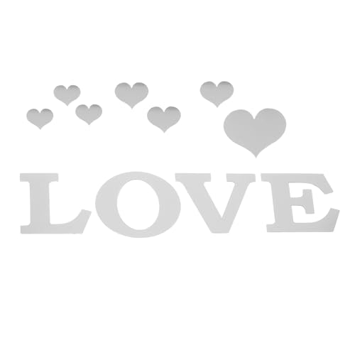 Zerodis Liebesschilder Spiegel Wandaufkleber, Herzspiegel -Wand -Aufkleber mit Abnehmbarem Aufkleber für Wohnzimmer Schlafzimmer Büro (SILVER) von Zerodis