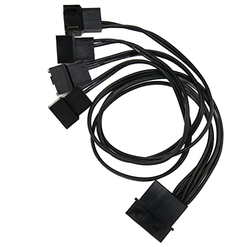 Zerodis Lüftersplitter 4 Pin Langable 3 Pin -Verlängerung Stromkabel für Desktop -Computer, den Luftstrom Erhöhen, Bequem und Praktisch von Zerodis