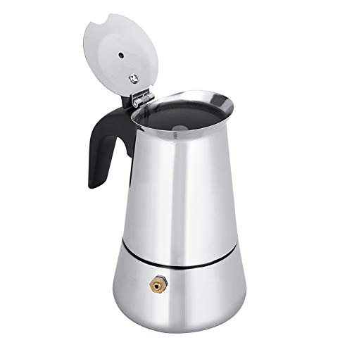 Zerodis MOKA Maker Edelstahl -Kaffeekanne Einfach zu Bedienen für den Gebrauch von 450 Ml für Heimbüro (200ML) von Zerodis
