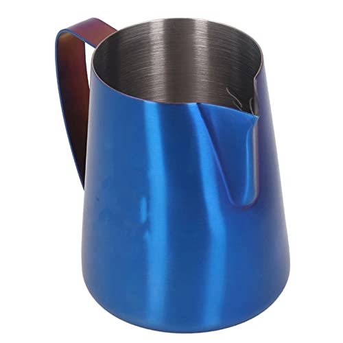 Zerodis Milchschaum Schaum Schaumkrug 420 Ml Kaffee Dampftasse Edelstahl Schaum Tasse Eagle Spout Kaffee Dampfkrug Zum Herstellen von -Milchcreme Heiße Schokolade (BLUE) von Zerodis