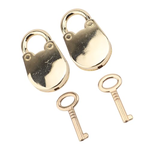 Zerodis Mini Bär Vorhängeschloss Süße Zinklegungsschloss für Schmuckkasten Aufbewahrungsschrank Handtasche 2pcs (Leicht golden) von Zerodis