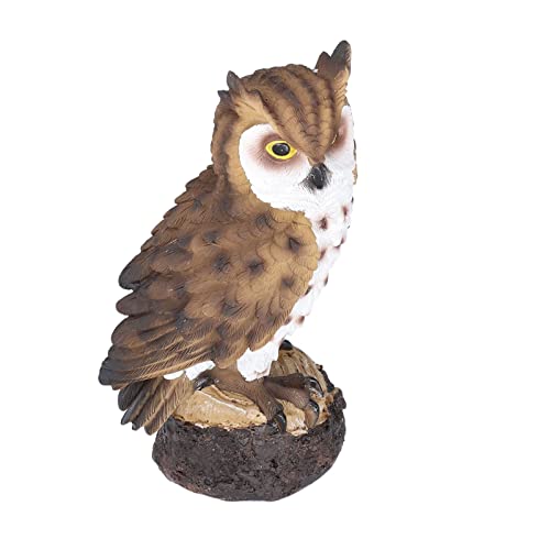Zerodis Ornamente Schöne Tierheimdekor Skulpturen Feine Arbeitskunsthandwerk Vogelmodell Lebensechte Miniaturfee Gartenfigur für Outdoor Hof Dekoration Eulenharz Ornamente Eule Eule (braune Federn) von Zerodis