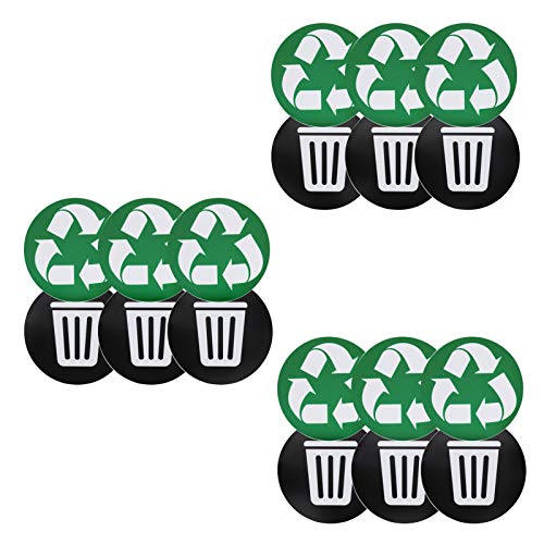 Zerodis Papierkorb, 18 Stück Recycling-Aufkleber Papierkorbetikett Wasserdichtes wiederverwendbares modernes Mülllager-Logo zur Organisation koordinierter Müllabfälle aus dem Recycling von Zerodis