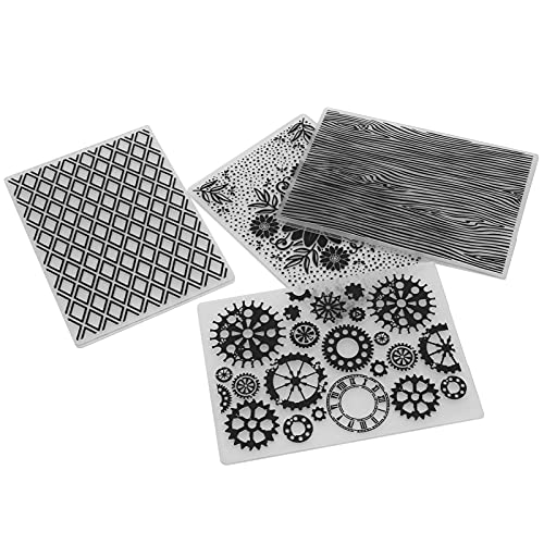 Zerodis Prägeordner -Ordner Papierhandwerkswerkzeuge, 4PCS -Kunststoffvorlage für die Kartenherstellung, 5,8 X 4,1 Zoll Ordner Zum Erstellen von Strukturiertem Papierhandwerk von Zerodis