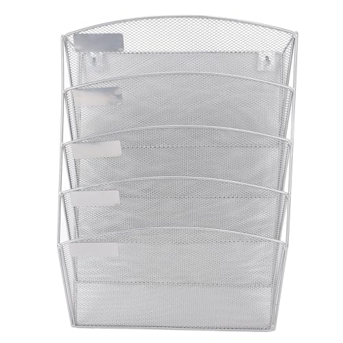 Zerodis REST -Resistant Hanging File Organizer, Wandmontage -Lagerregal mit 5 Abfallenden Fächern für die Heimnutzung der Büroschule, Eisenmaterial von Zerodis