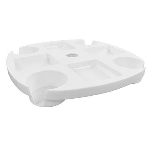 Zerodis Sand und Schmutzbeständiger Tragbarer Strandschirmestand mit Bequemem Snackhalter, Universal Beach Regenschale mit 4 Getränkehalten 4 Snackfächer für Strandgarten von Zerodis