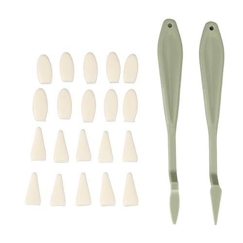 Zerodis Schipple Sponge Wischer Elastic Messer Stift Ersetzt für Kunststudenten, 2 -Stück -Plastikgriff mit 20 Tassen, Design des Stornierungswerkzeugs für Künstler von Zerodis