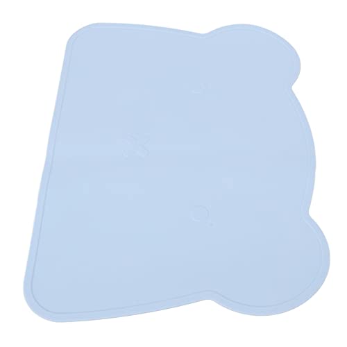 Zerodis Silikonbären -Placemat für Nicht -Schlupf Wärme Isolierung Teller Matte Weich Elastischer Zweck Süßes Form Esstisch Matte Baby Kleinkind Futter Waschbarer Untersetzer (Blue) von Zerodis