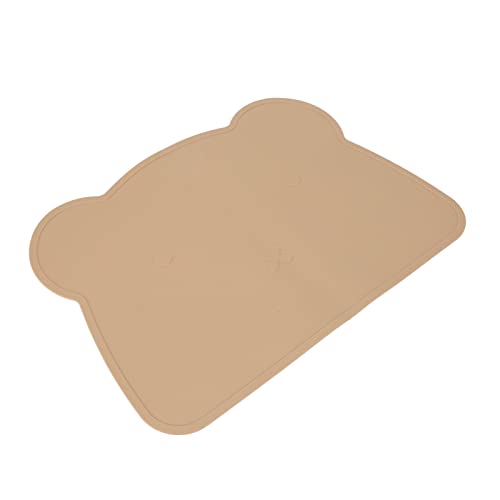 Zerodis Silikonbären -Placemat für Nicht -Schlupf Wärme Isolierung Teller Matte Weich Elastischer Zweck Süßes Form Esstisch Matte Baby Kleinkind Futter Waschbarer Untersetzer (Brown) von Zerodis