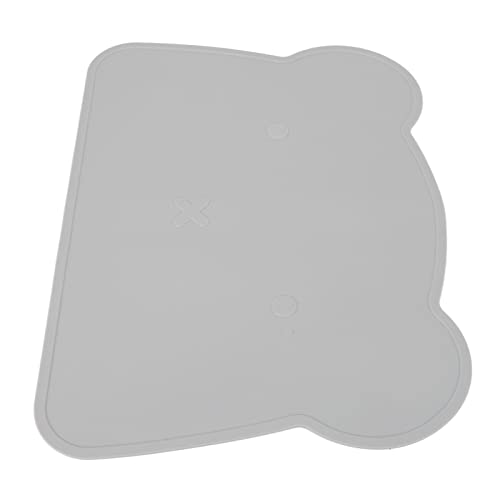 Zerodis Silikonbären -Placemat für Nicht -Schlupf Wärme Isolierung Teller Matte Weich Elastischer Zweck Süßes Form Esstisch Matte Baby Kleinkind Futter Waschbarer Untersetzer (Grey) von Zerodis