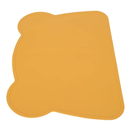 Zerodis Silikonbären -Placemat für Nicht -Schlupf Wärme Isolierung Teller Matte Weich Elastischer Zweck Süßes Form Esstisch Matte Baby Kleinkind Futter Waschbarer Untersetzer (Yellow) von Zerodis