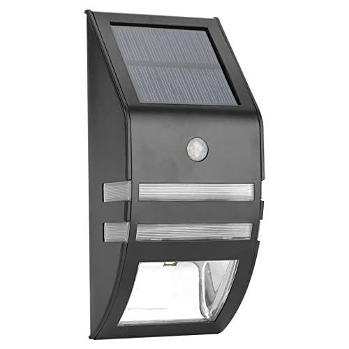 Zerodis Solarlampe Solarleuchte Solarlicht Gartenleuchten Solar Wandleuchte Outdoor Garten Hof Wand Wasserdicht Drahtlos 2 LED (Black-Pure White) von Zerodis
