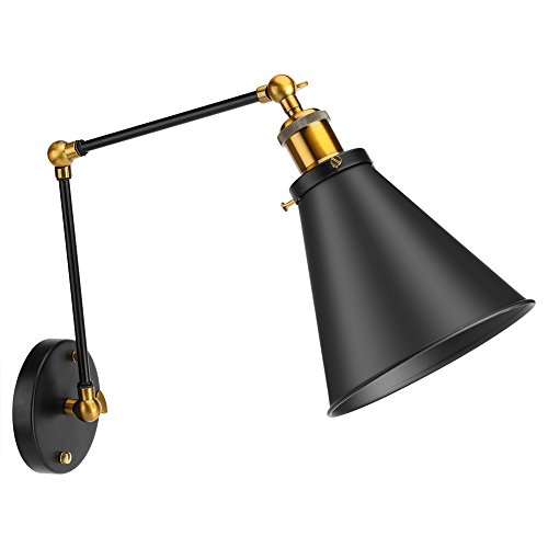 Zerodis Swing Arm Wandlampe, Vintage Industrie Loft Einstellbare Wandleuchten Ambient Beleuchtung Wohnkultur von Zerodis