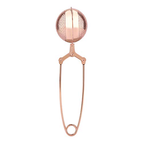 Zerodis Teekanne,5.5 cm Edelstahl Roségold Kugelform Teesieb Wiederverwendbares Loseblatt-Teeleck Mit Griff Teekannenfilter Gefilterte Kräuter und Gewürze von Zerodis