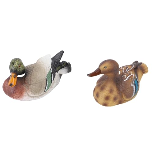 Zerodis Teiche Floating Entenstatue Outdoor Statuen Enten für Teichdekoration Realistische Mallard Entendekor Skulptur Lifelike Ente für Gartenpool Fischtank Dekoration Teich Floating Duck Statue von Zerodis