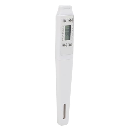 Zerodis Thermometersonde Read Thermometer mit Langer Sonde Genaue Kochtemperaturmesser Geeignet für die Küche BBQ Milch Kaffee Back Digitales Fleisch Futter Thermometer Digital (WHITE) von Zerodis