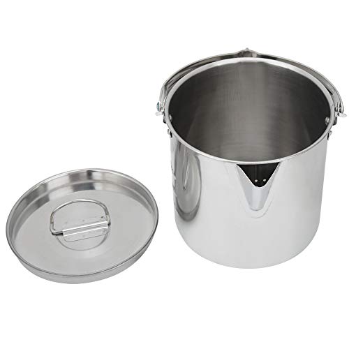 Zerodis Töpfe Pfannen Edelstahl Tragbares Wanderwanderung Wassertopf Wasserkocher Teekessel Kaffeekanne mit Tragen von Beutel Wasser Kochen Behälter Küche Im Freien Campingkessel 1.2l von Zerodis